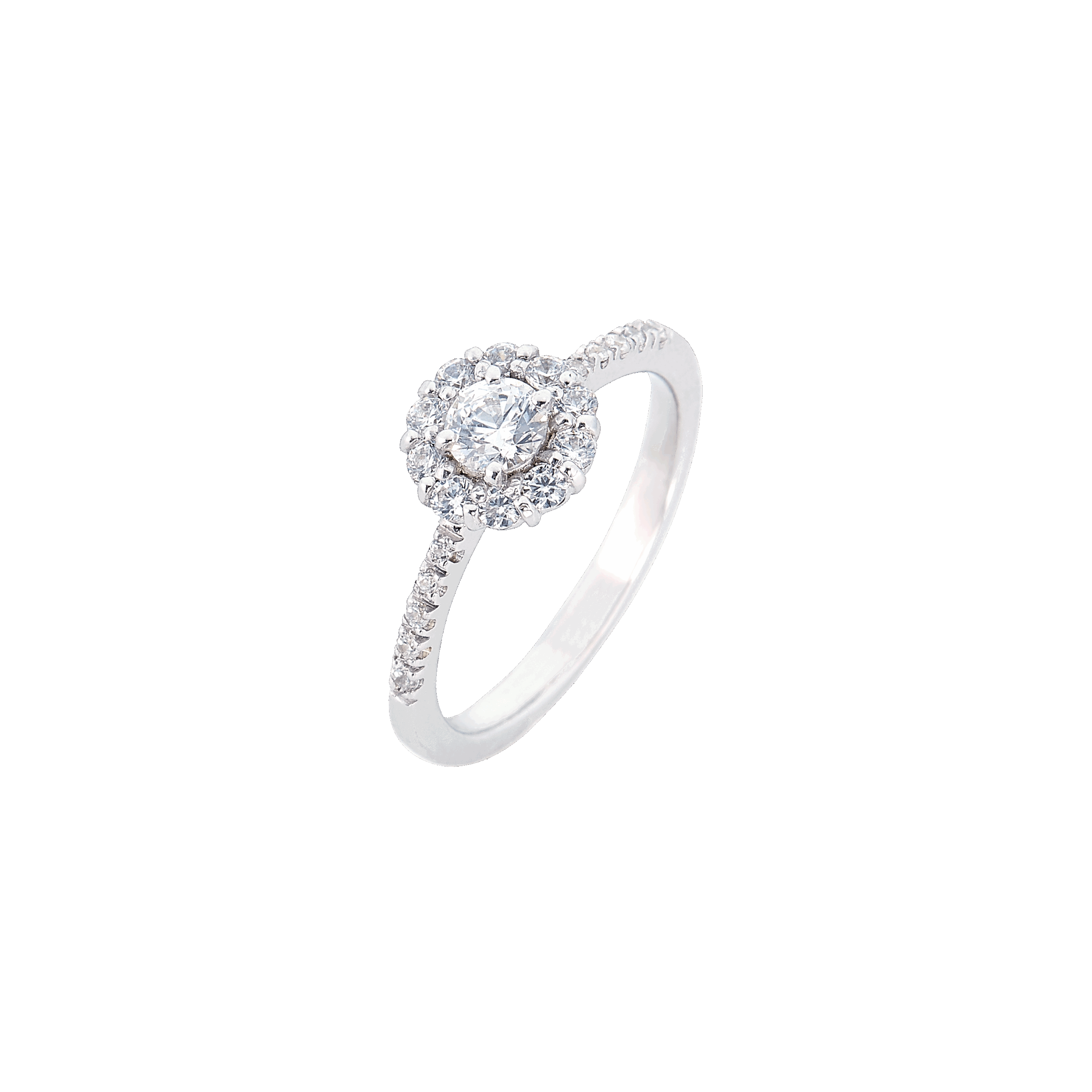 BAGUE ASTRE DIAMANT et or blanc