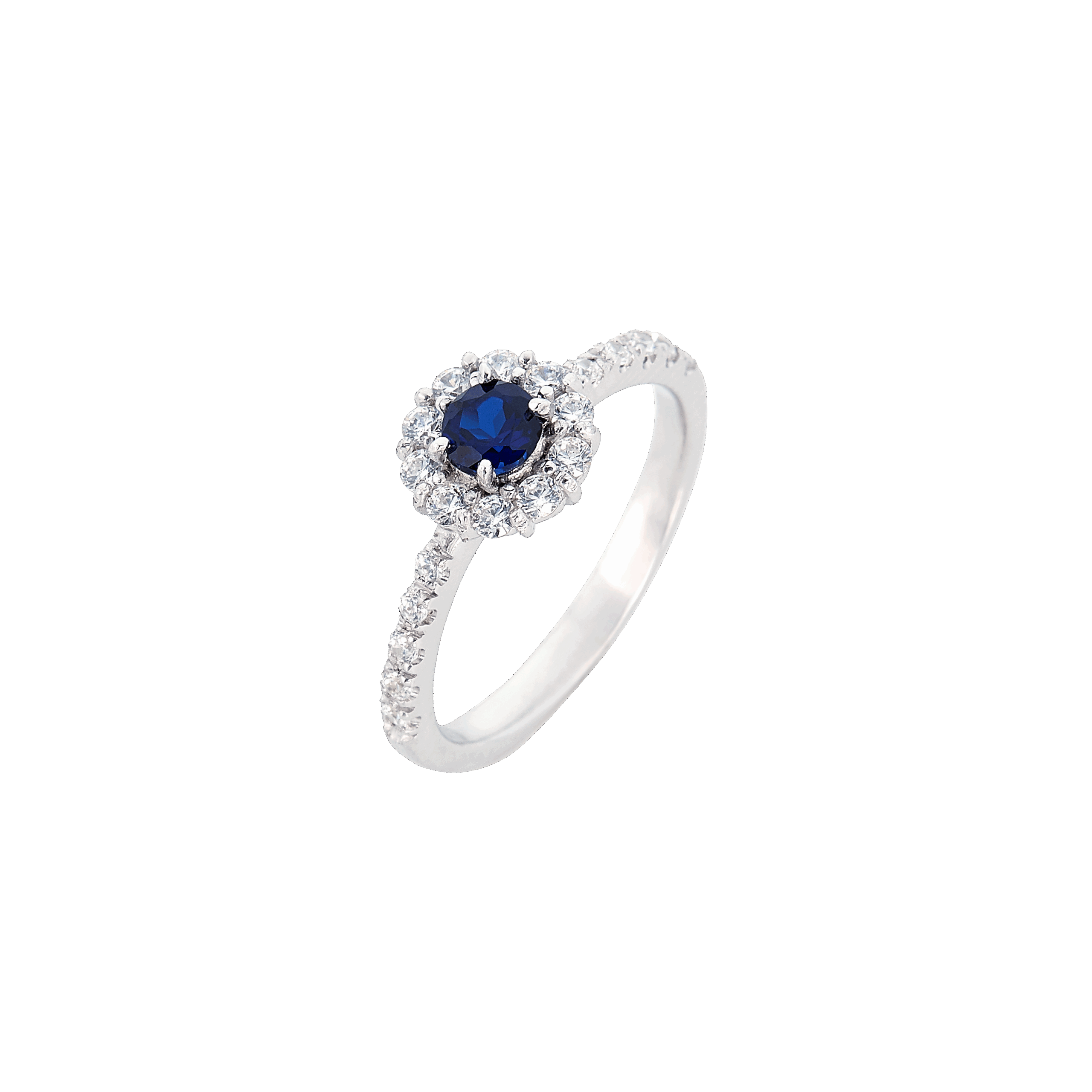 Bague saphir et diamants en or blanc