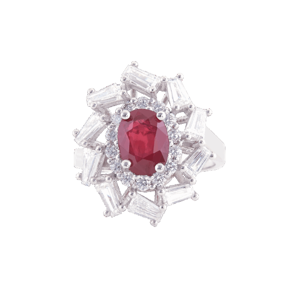 Bague rubis et diamants