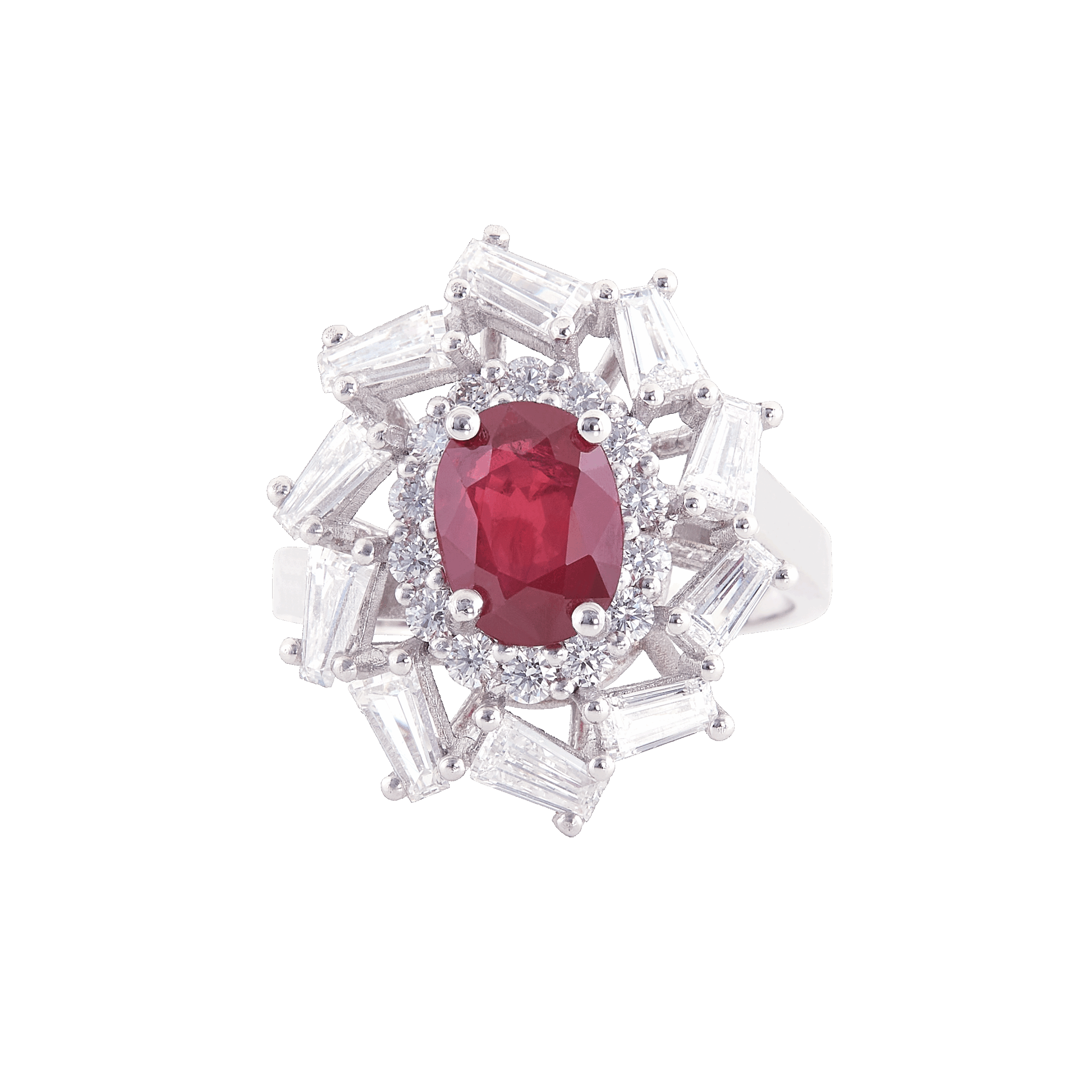 Bague rubis et diamants