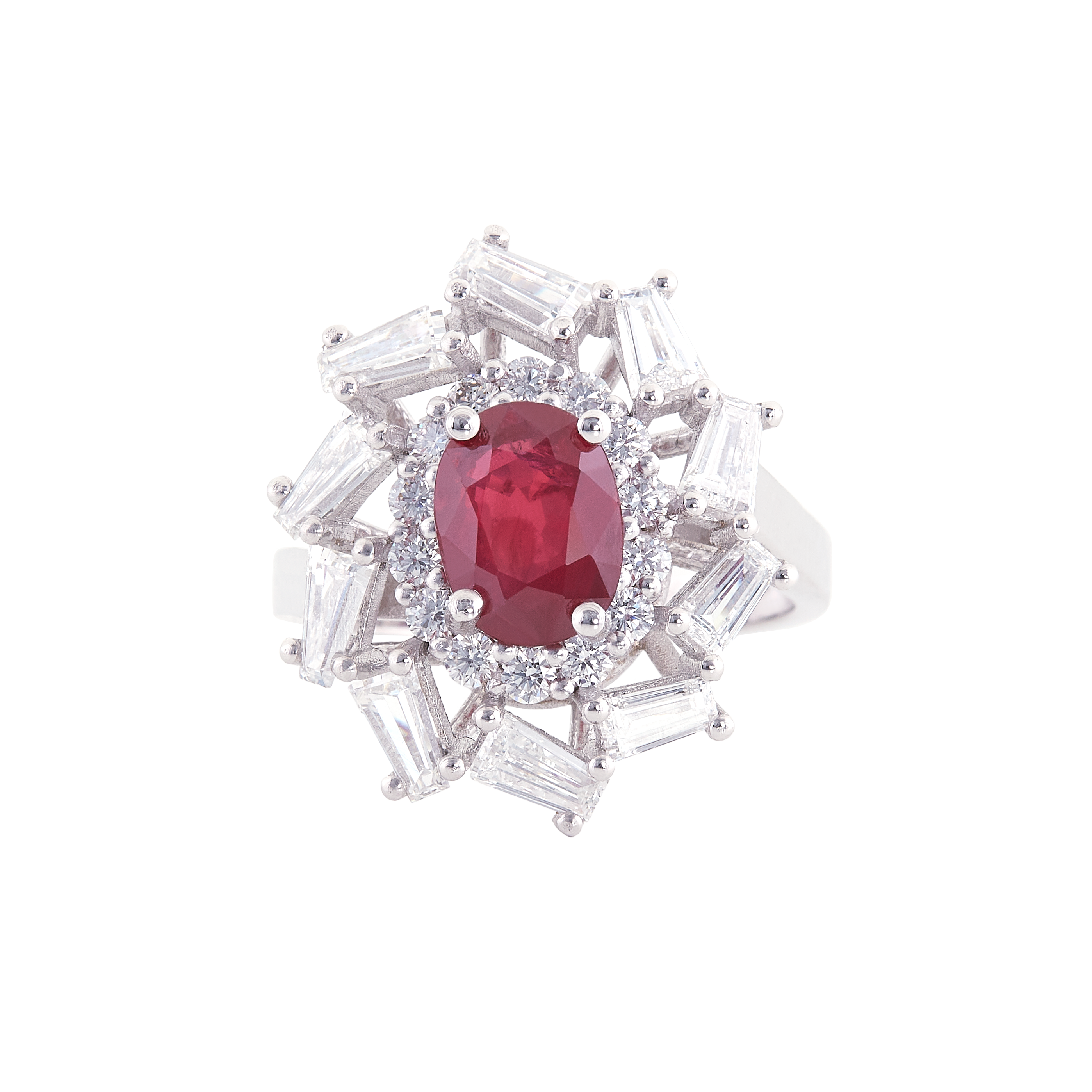 Bague rubis et diamants