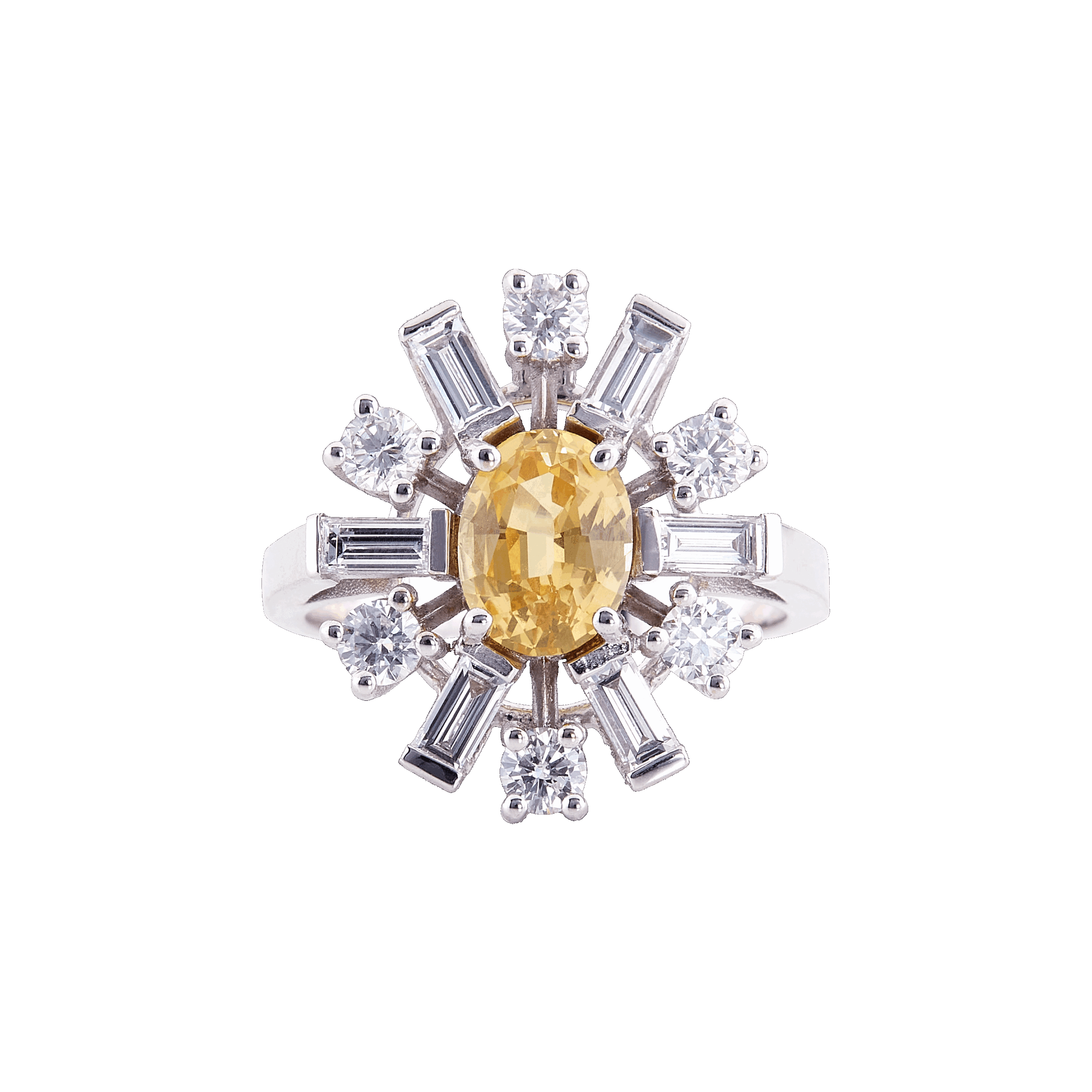 bague saphir jaune et diamants