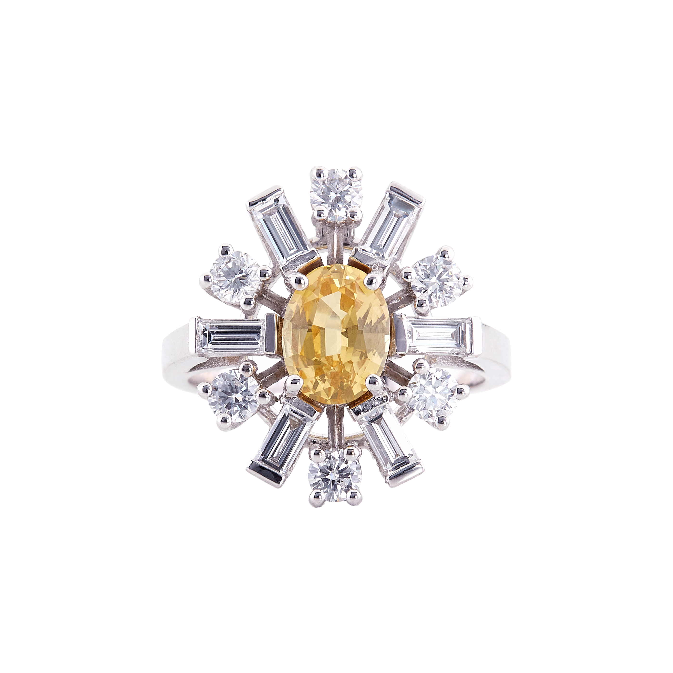 bague saphir jaune et diamants