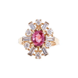 Bague en or et saphir rose