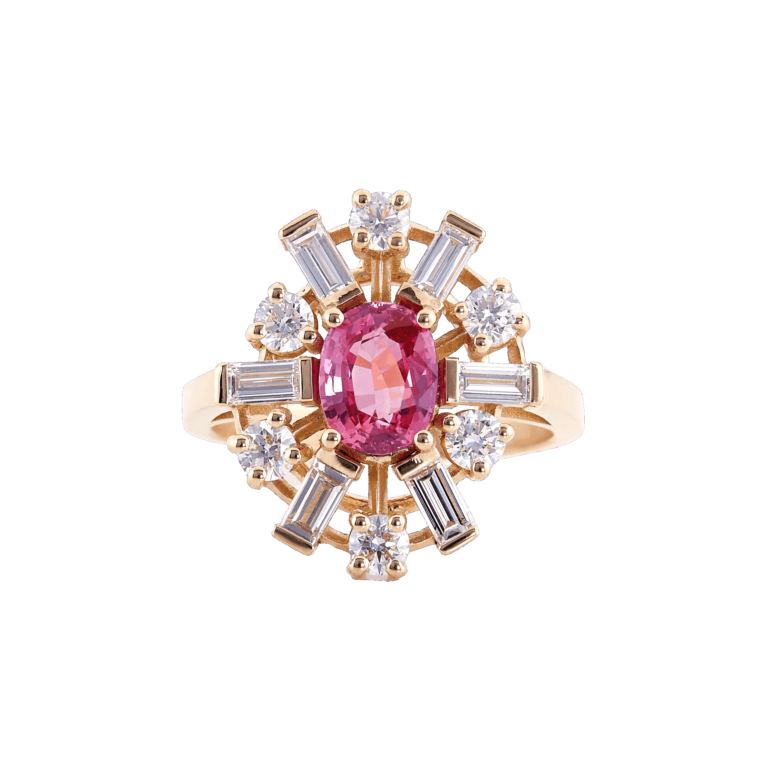 Bague en or et saphir rose