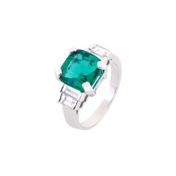 Bague éden en or blanc et émeraude