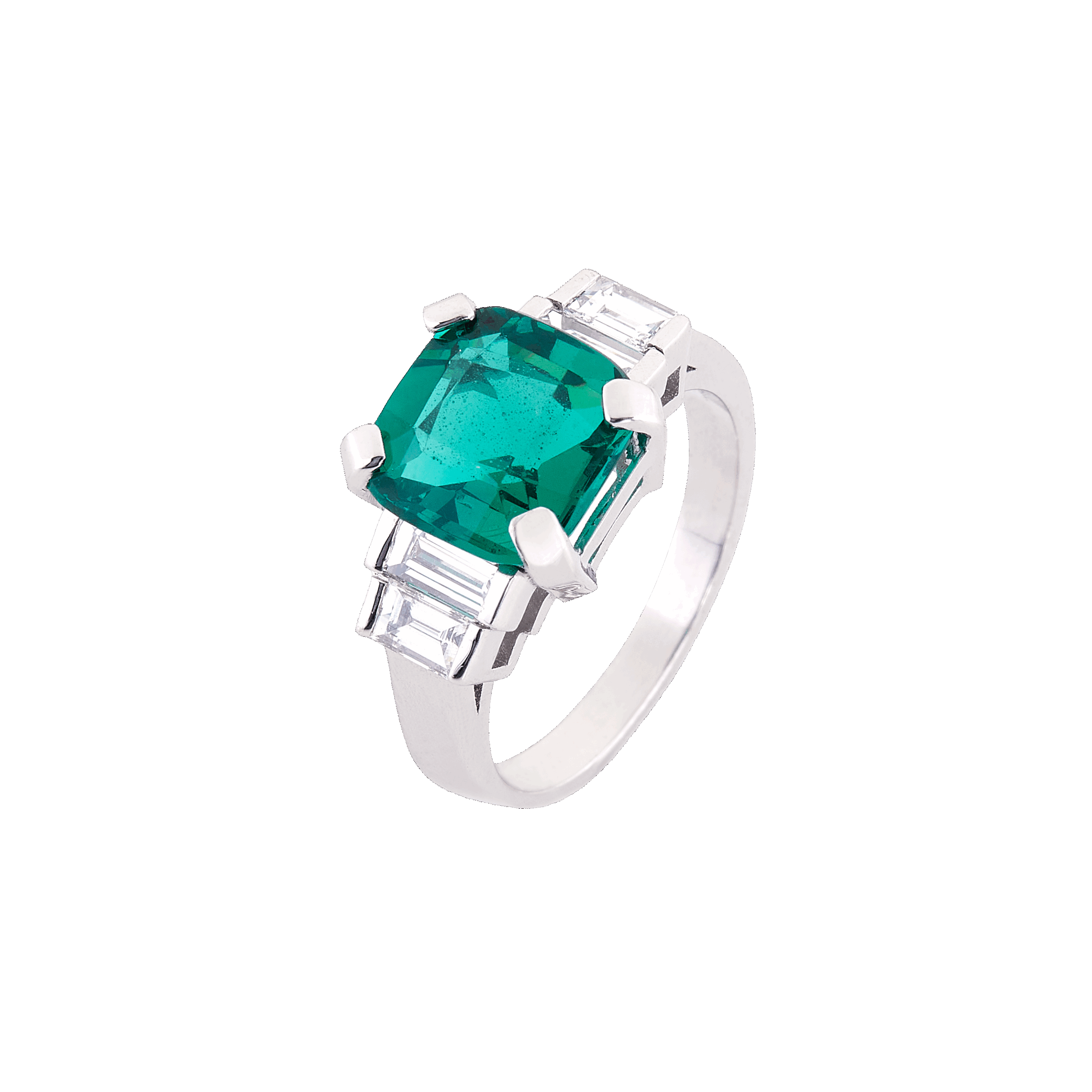Bague éden en or blanc et émeraude