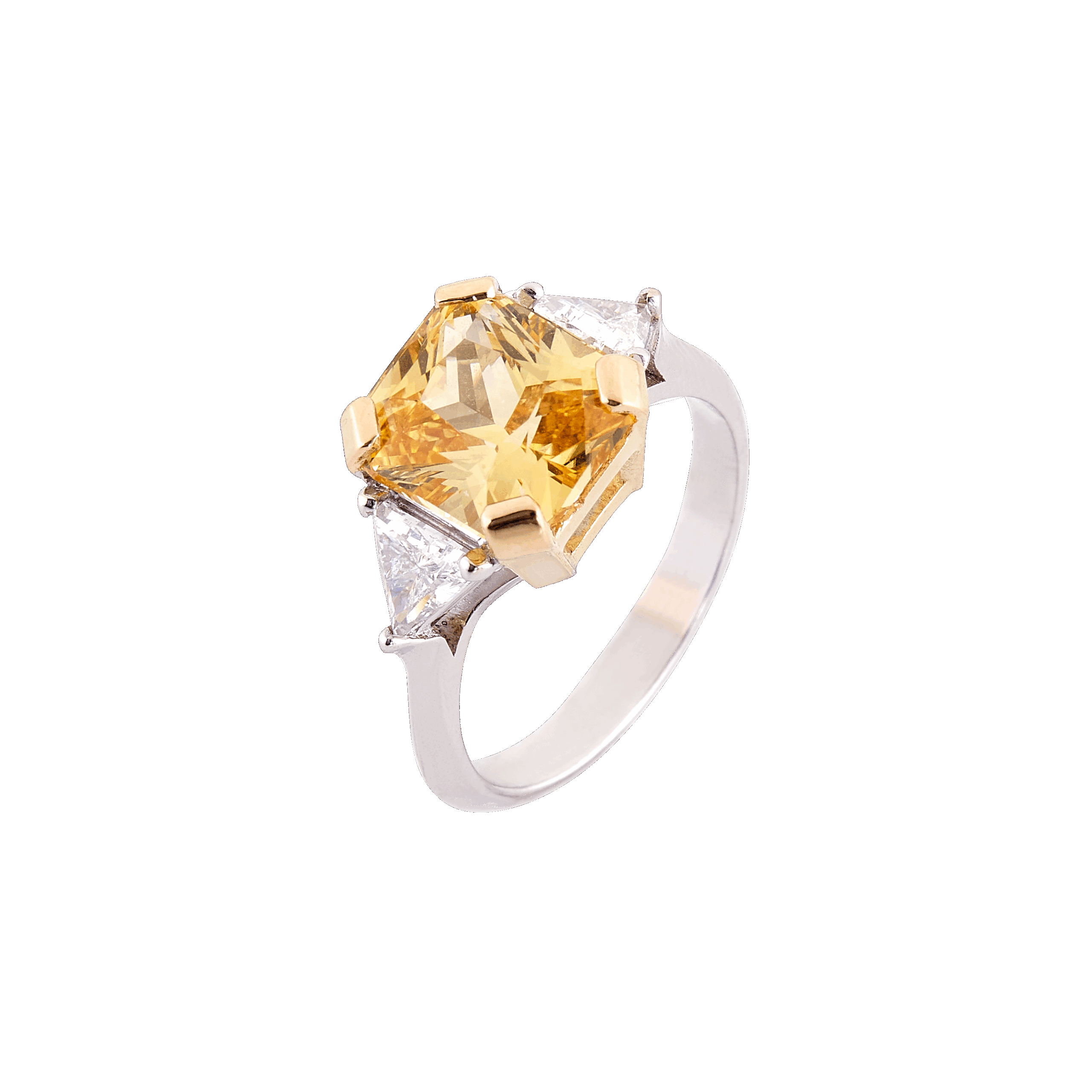 Bague éden en or blanc et saphir jaune