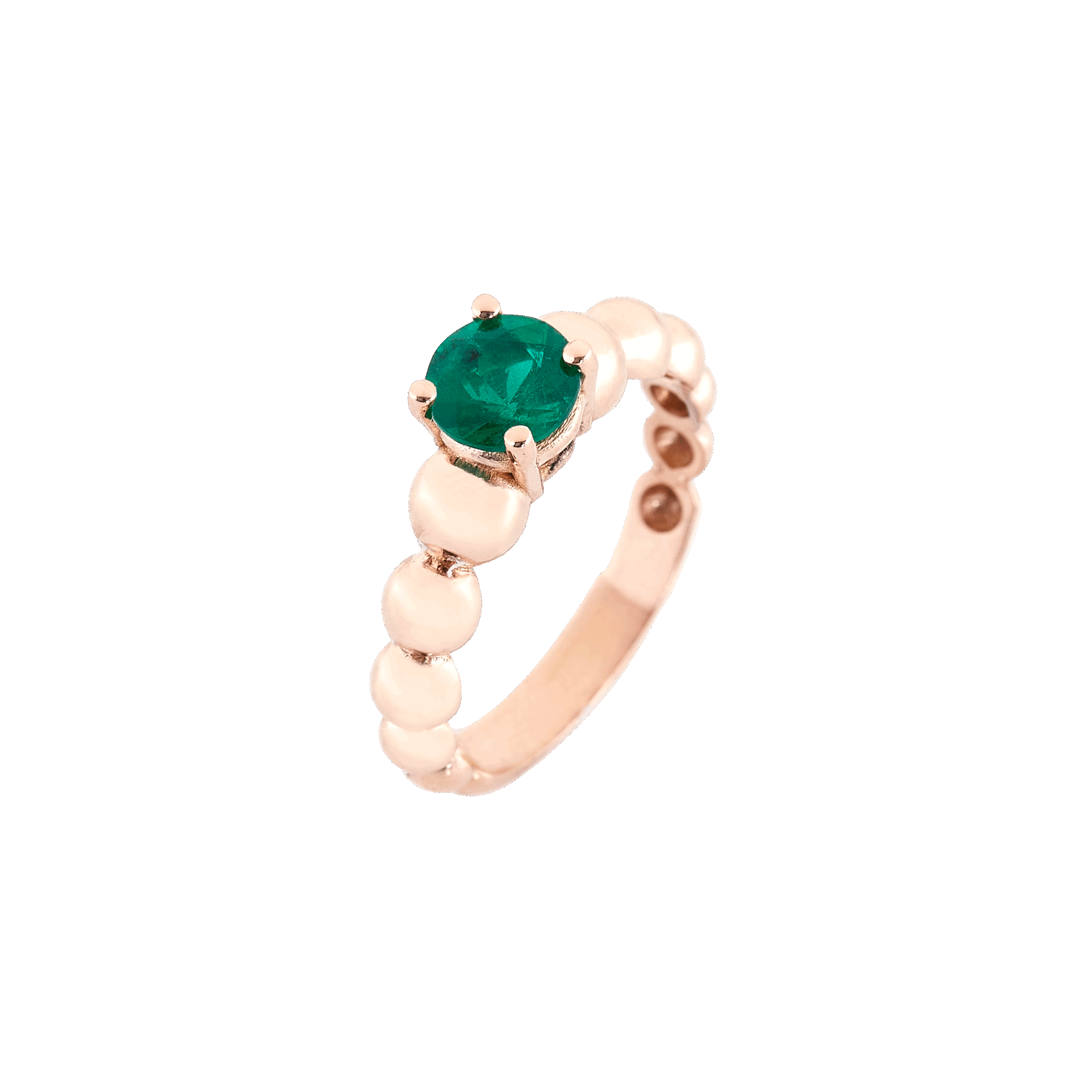 Bague émeraude et or rose
