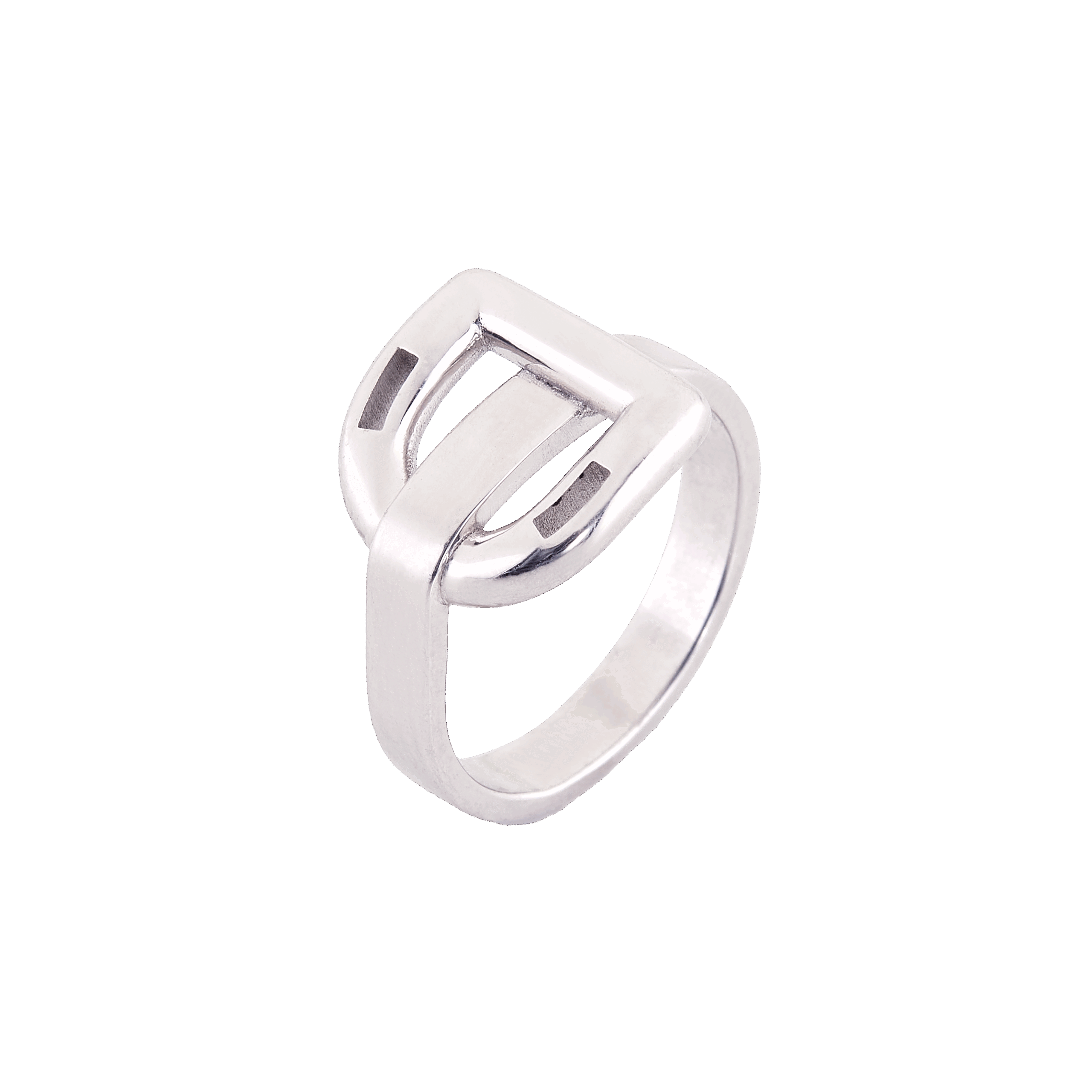 Bague étrier en or blanc