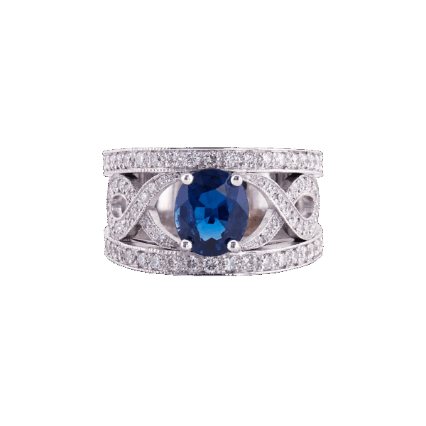 bague saphir et or blanc