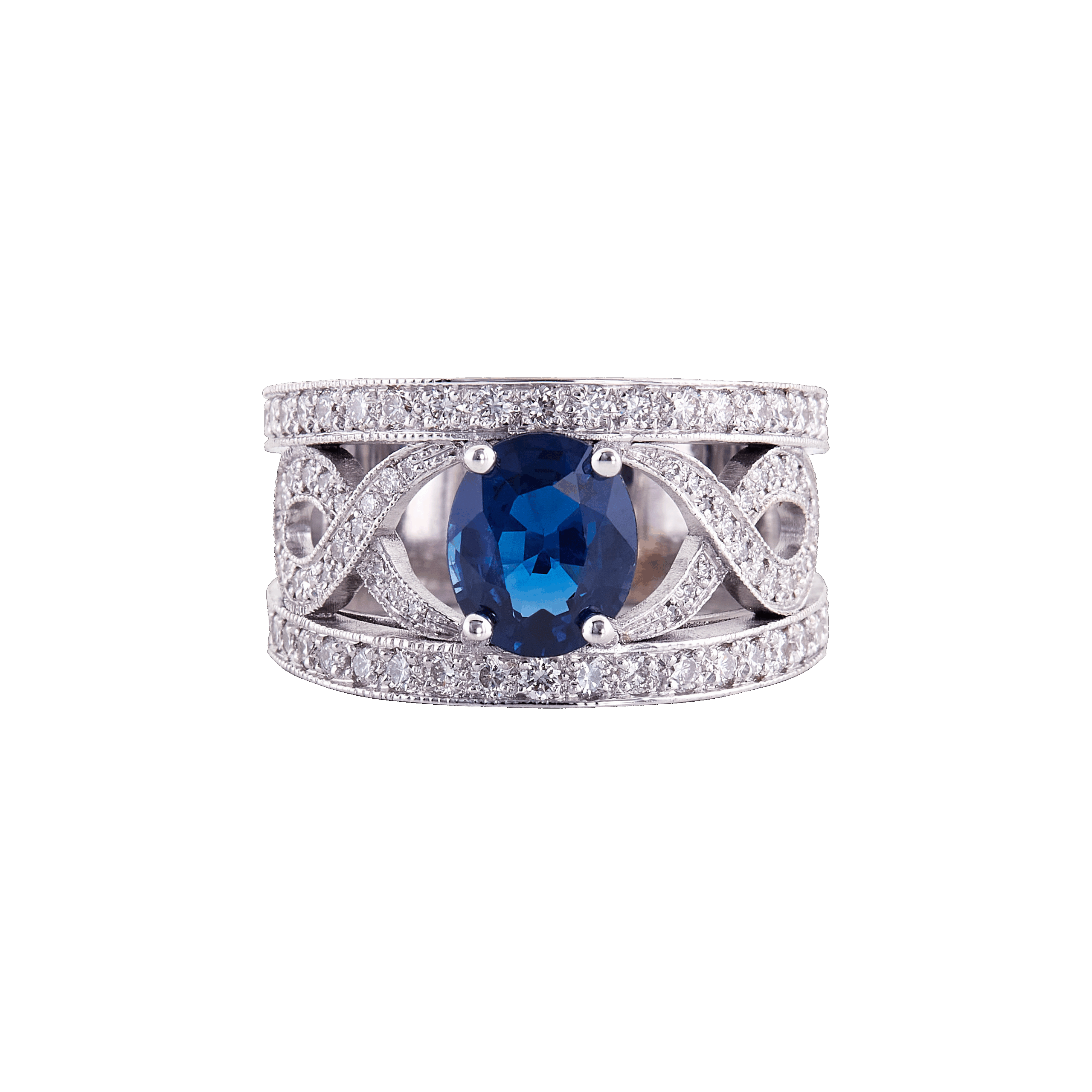 bague saphir et or blanc