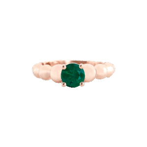 bague perle émeraude et or rose