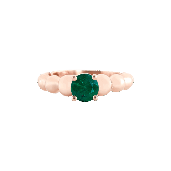 bague perle émeraude et or rose