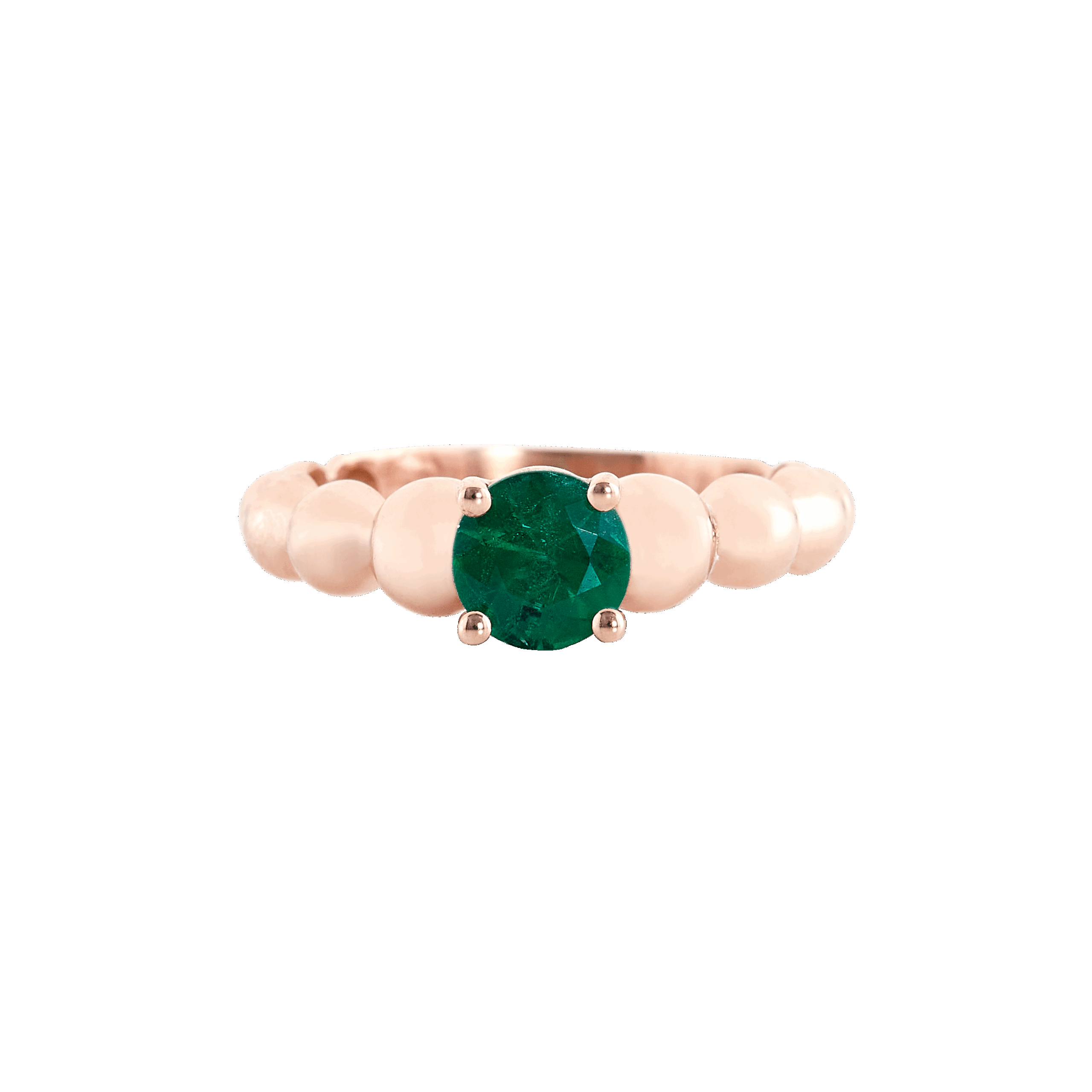 bague perle émeraude et or rose