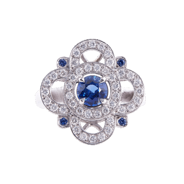 Bague Pétale saphir bleu