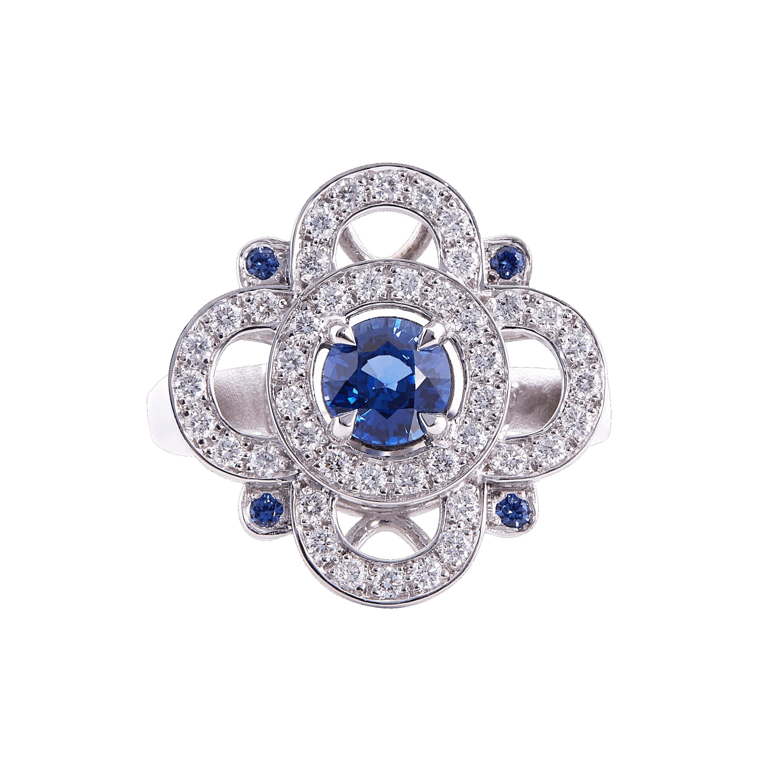 Bague Pétale saphir bleu