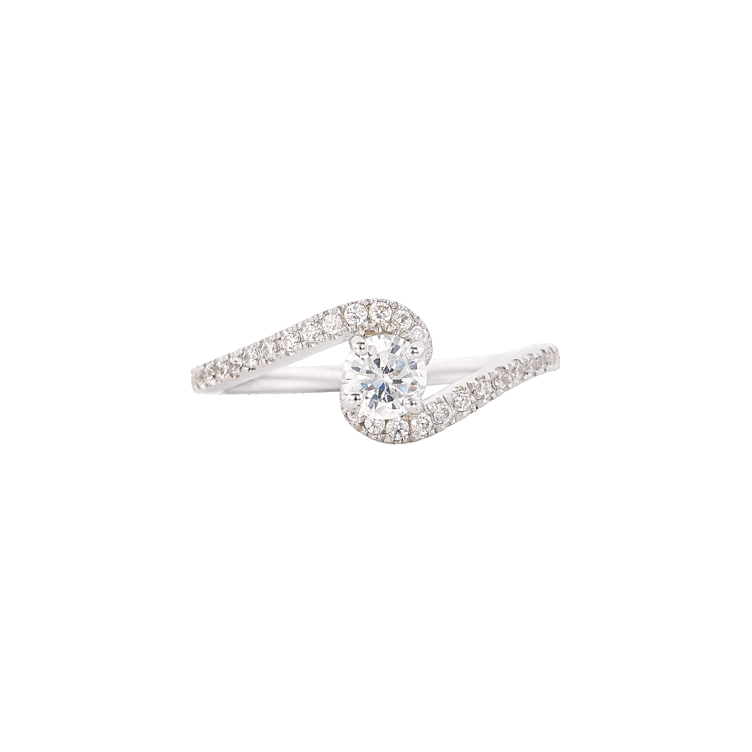 bague spirale or blanc et diamant