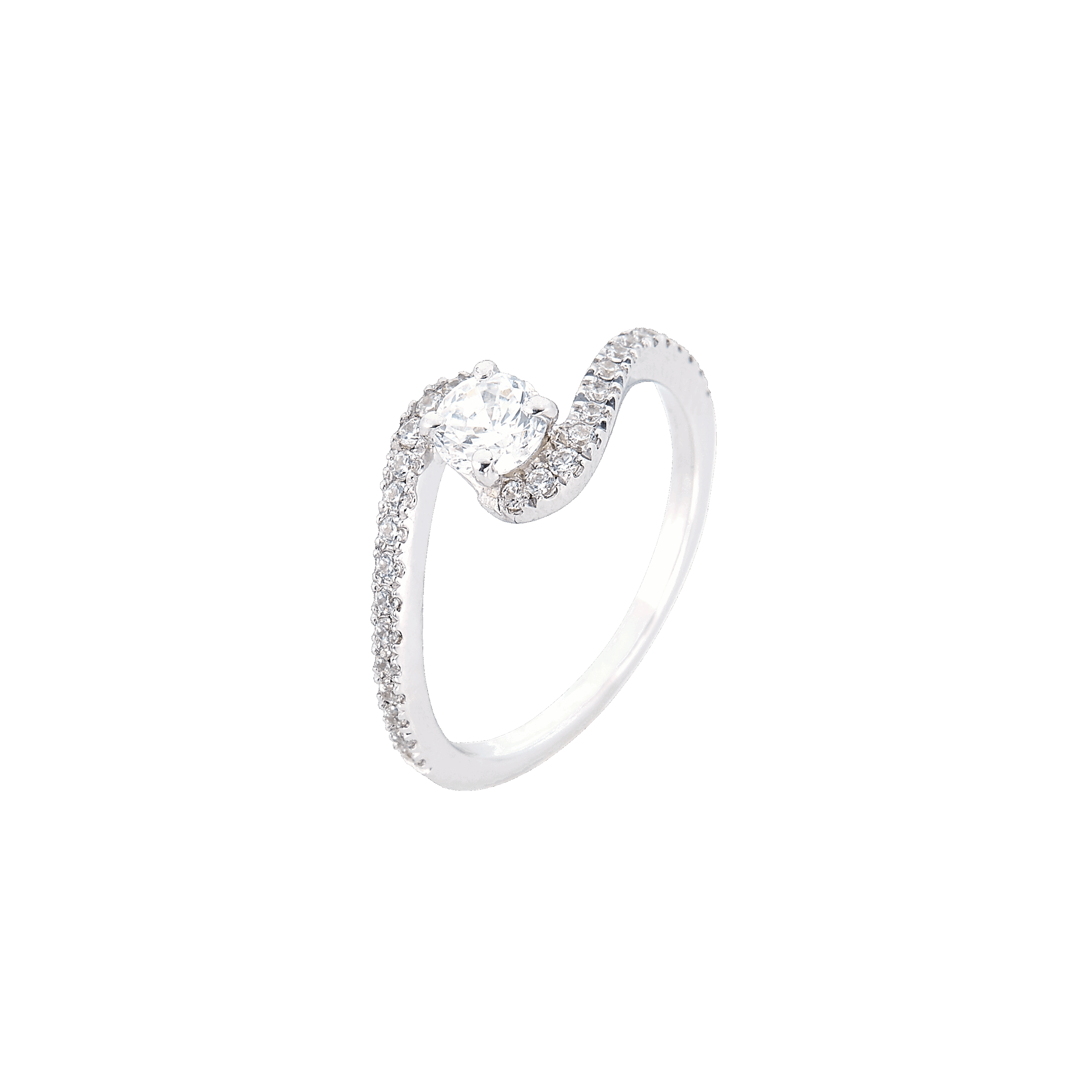 bague spirale or blanc et diamant