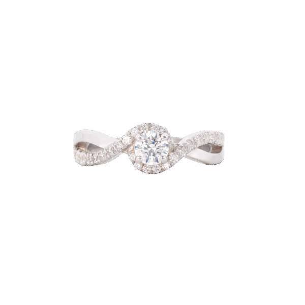 bague torsade or blanc et diamant
