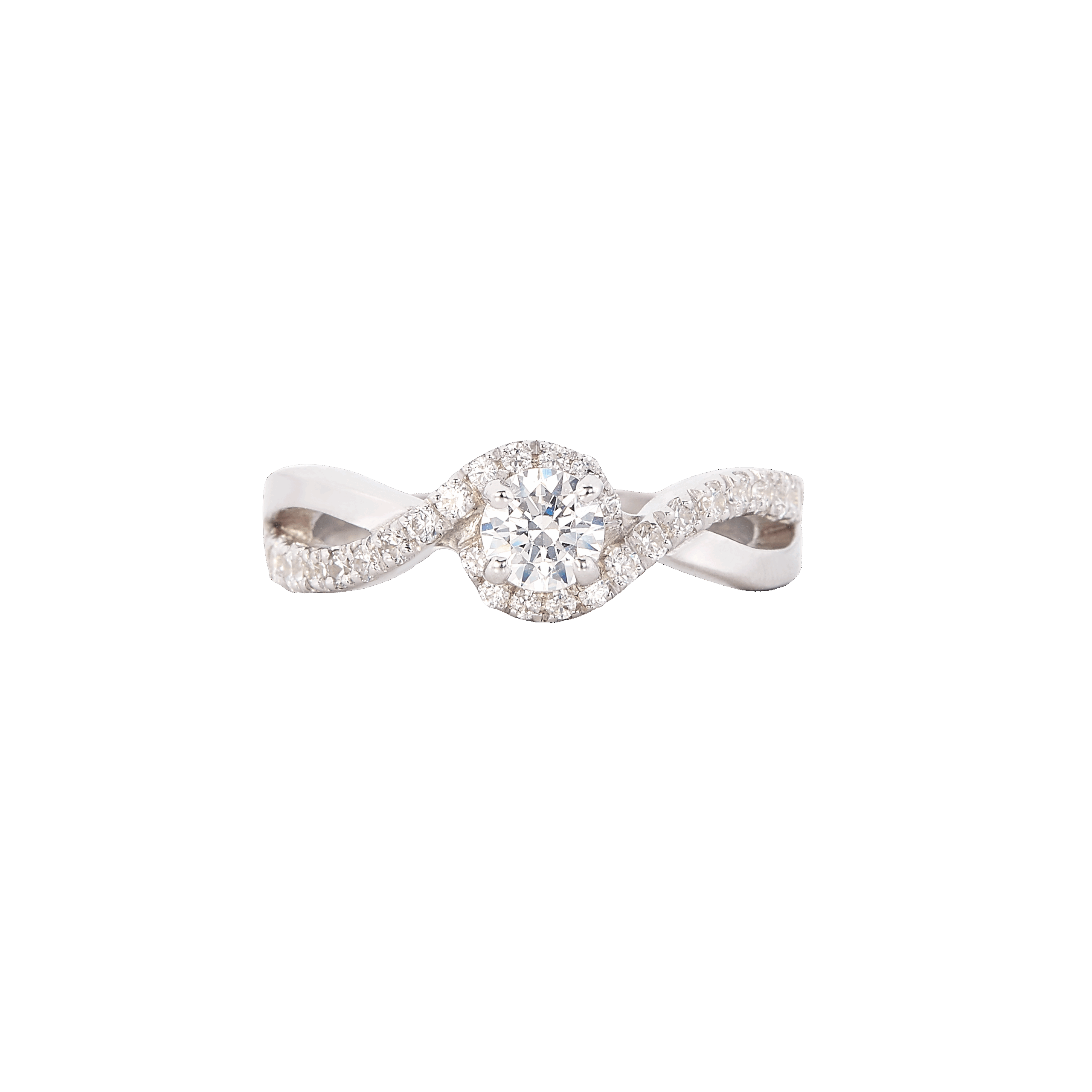 bague torsade or blanc et diamant