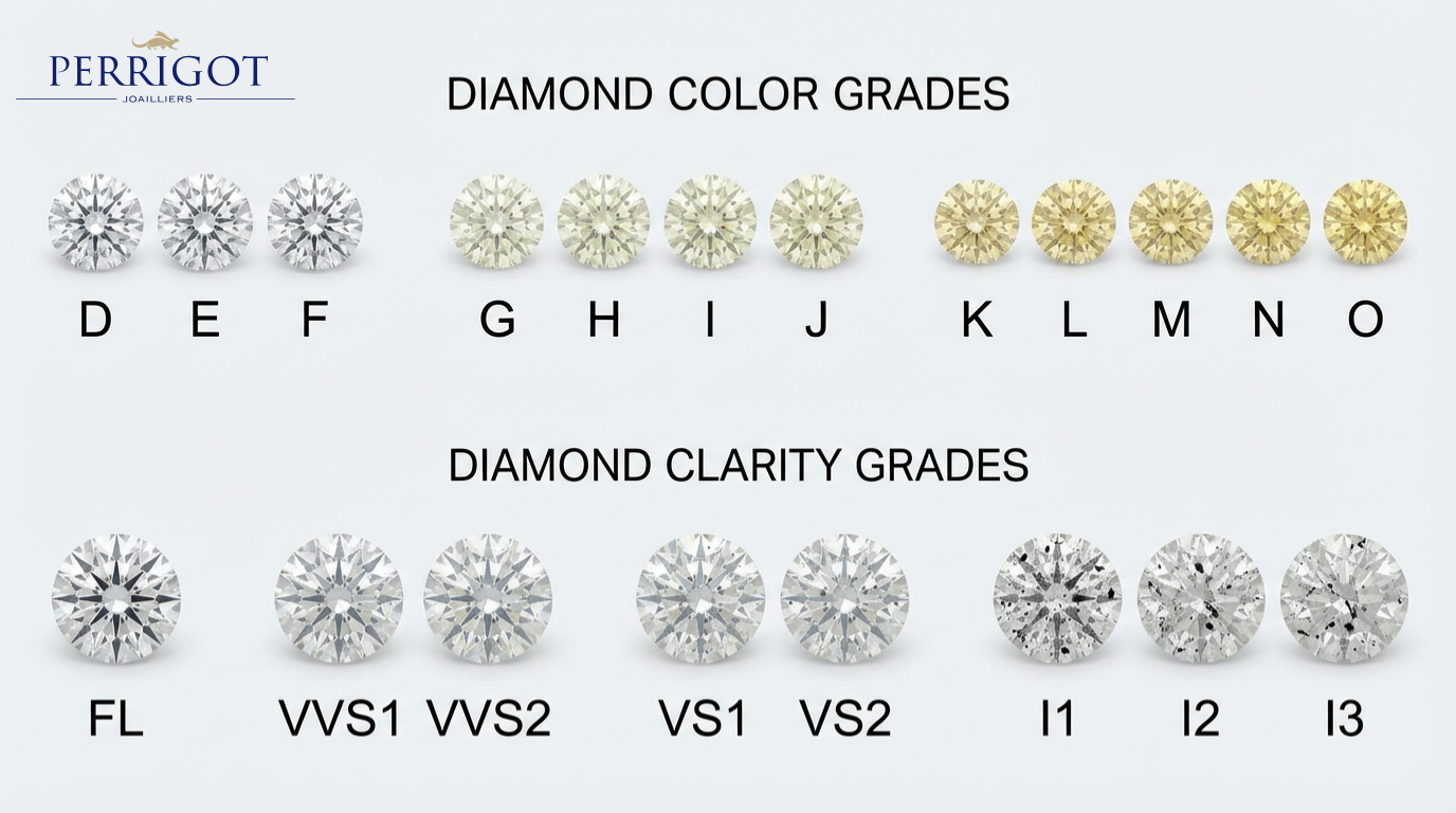 diamant : guide de la clarté et de la couleur (classification)