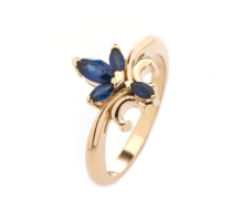 Bague fleur de lys saphir