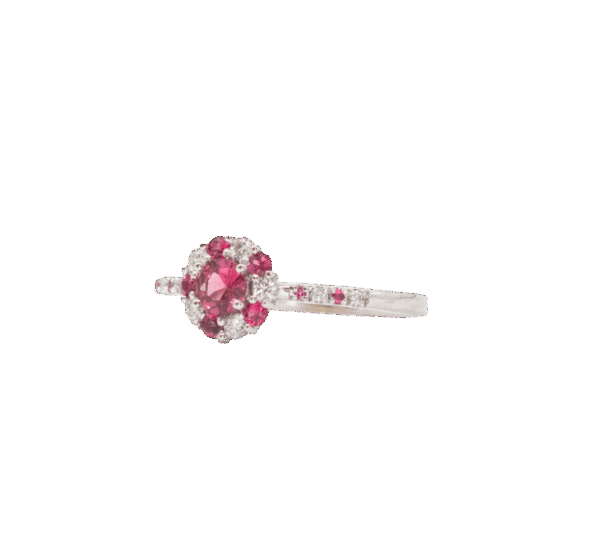 bague astre or blanc diamant et tourmaline rose