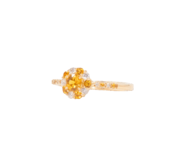 bague astre or jaune diamant et saphir jaune