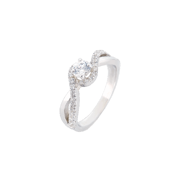 bague torsade or blanc et diamant