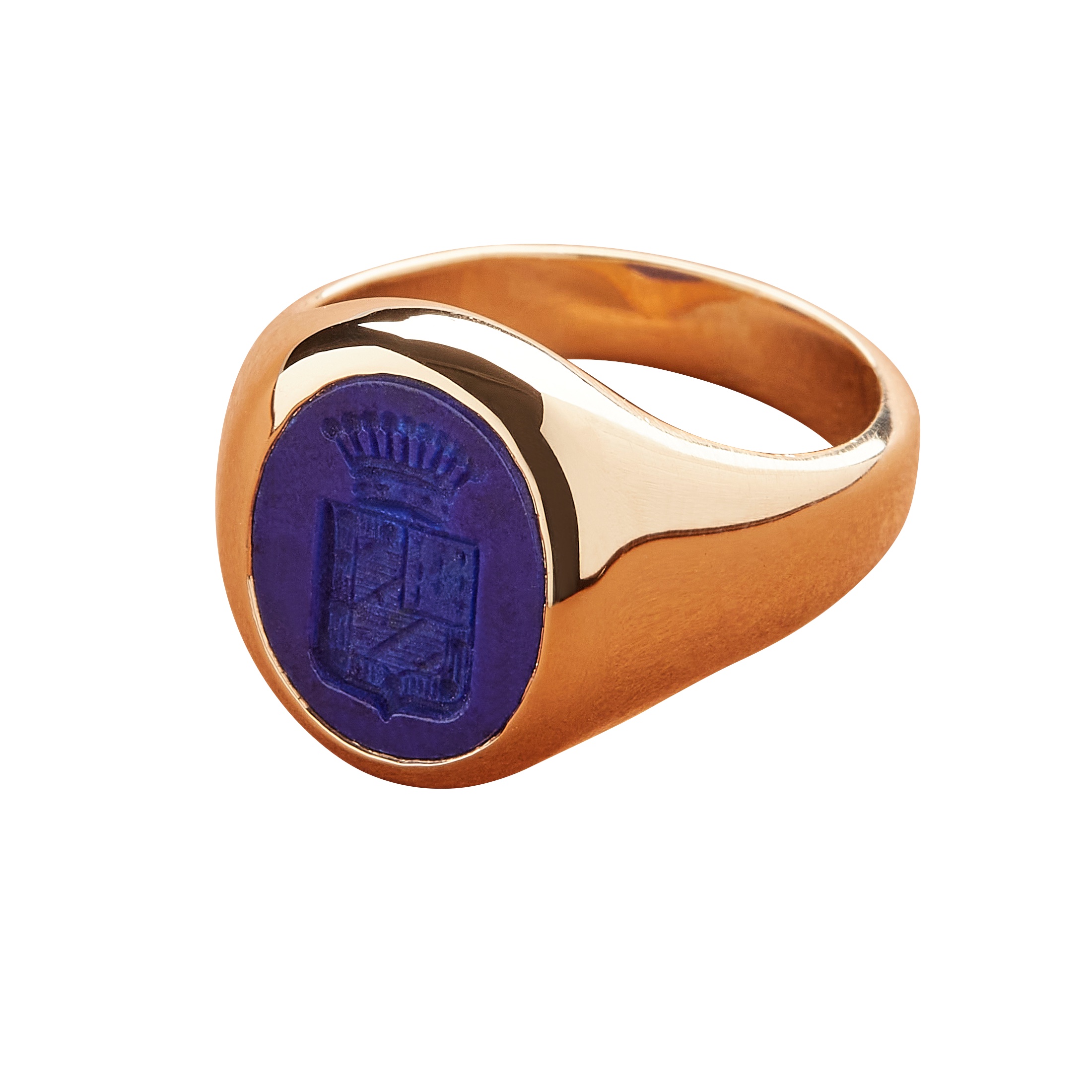 chevalière ovale lapis lazuli