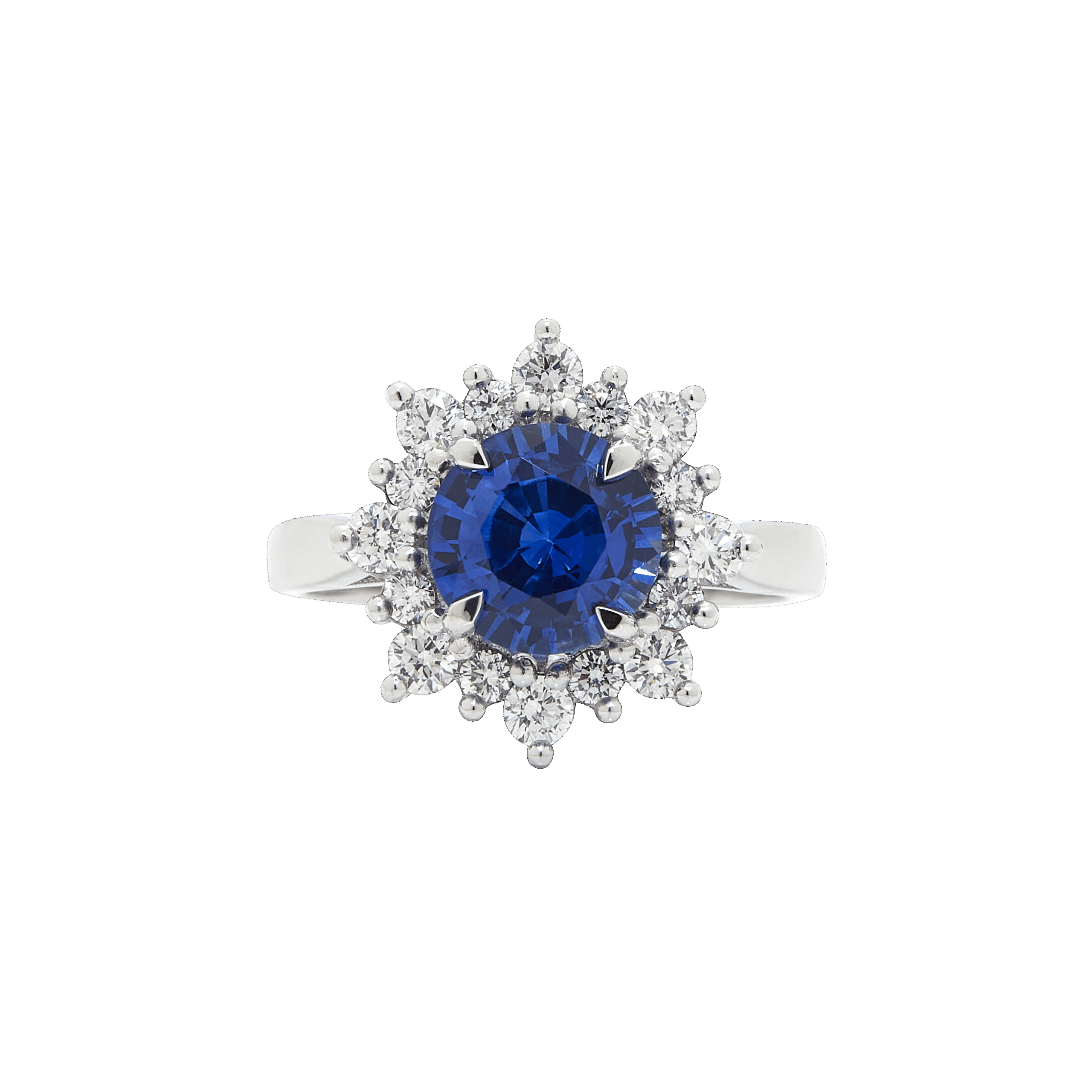 Bague saphir bleu et diamants