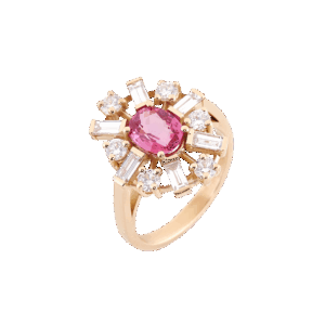 bague constellation saphir rose et diamant