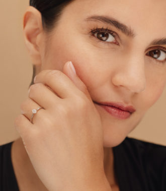 bague or blanc et diamant