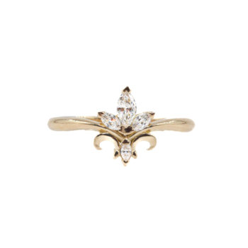 Fleur de lys - Diamants, or jaune
